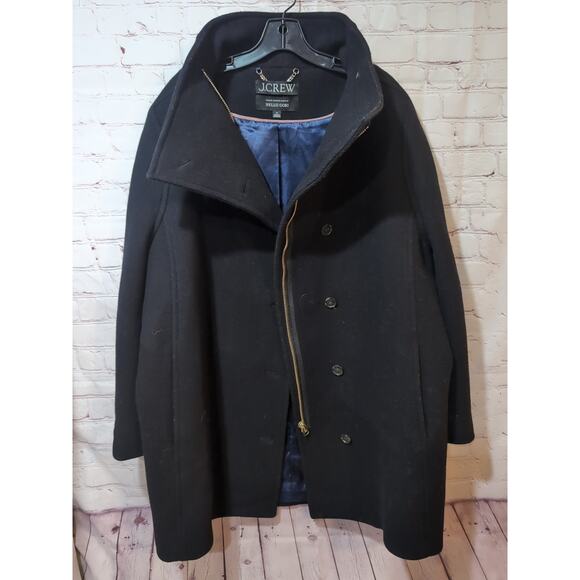 J. Crew Italian Stadium Cloth Nelli Gori Black Wool Polyester Coat Woman's Sz 14 - Picture 12 of 12